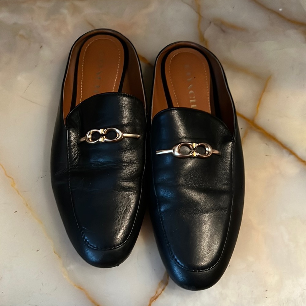 Coach Black Sienna Slides - Size 8